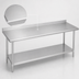Thumbnail image #3 for Duke 144-Inch x 24-Inch Stainless Steel Work Table with 1-1/8-Inch Straight Riser and Stainless Undershelf