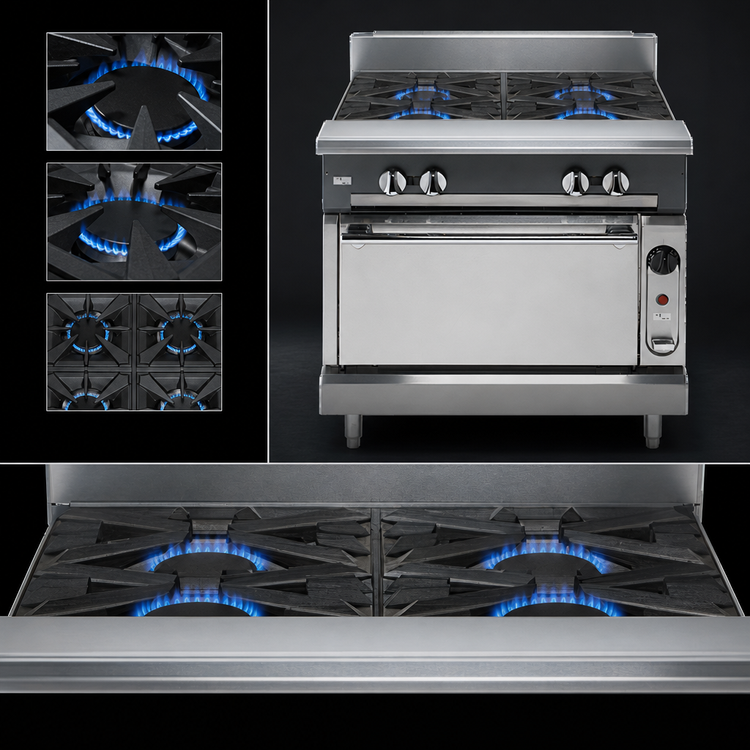 Product image #3 for Vulcan V Series Heavy-Duty 36-Inch Commercial Gas Range with Standard Oven and 4 Open Burners
