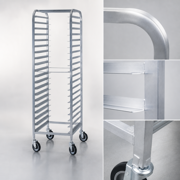 Product image #3 for Dinex Econoline All-Aluminum End-Load Pan Rack for 9 18 x 26 Inch Trays