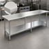 Thumbnail image #3 for Eagle Spec-Master 120-Inch x 24-Inch Flat Top Stainless Steel Work Table with Adjustable Galvanized Undershelf