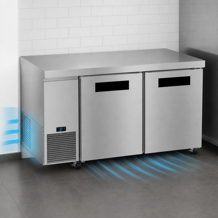 Product image #3 for Hoshizaki Steelheart 60-Inch Two-Section Undercounter Freezer with Solid Doors