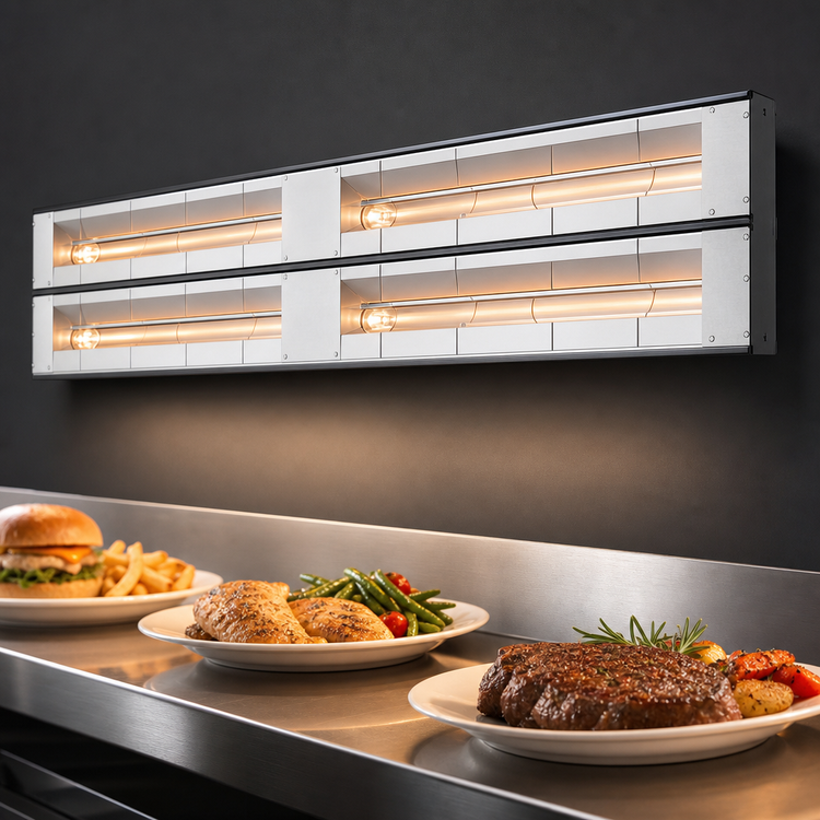 Product image #3 for Hatco Glo-Ray 48-Inch Lighted Dual Infrared Strip Heater with 3-Inch Spacer