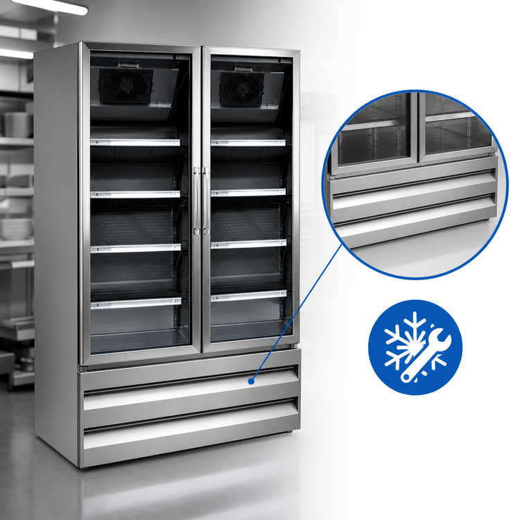 Product image #4 for Howard-McCray Two-Section Bottom-Mount Glass Door Refrigerator Merchandiser, 42 Cu. Ft.