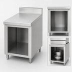 Thumbnail image #3 for Jade Range (Middleby) Titan JTPR-18 18-Inch Open Stainless Steel Spreader Cabinet Base with Adjustable Legs