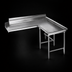 Thumbnail image #3 for Spec-Master Right-Hand Island Clean Dish Table, 72-Inch Machine-to-Corner x 60-Inch End, 14 Gauge 304 Stainless Steel