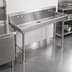 Thumbnail image #3 for Freestanding Multi-Station Stainless Steel Hand Wash Sink with 4 Single Faucet Holes, 80 Inch Wide, 5-Inch Deep Bowls