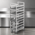 Thumbnail image #3 for Channel 440S3 Stainless Steel Cafeteria Tray Rack, Single Section, End-Load, 8-Tray Capacity