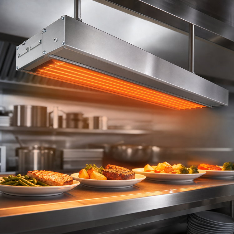 Product image #3 for Hatco Glo-Ray 18-Inch High Watt Dual Infra-Black Unlighted Strip Heater with 3-Inch Spacer