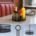 Thumbnail image #3 for American Metalcraft Birdnest 6-Inch Round Wire Condiment Rack with Center Handle and Table Number Slot, Black