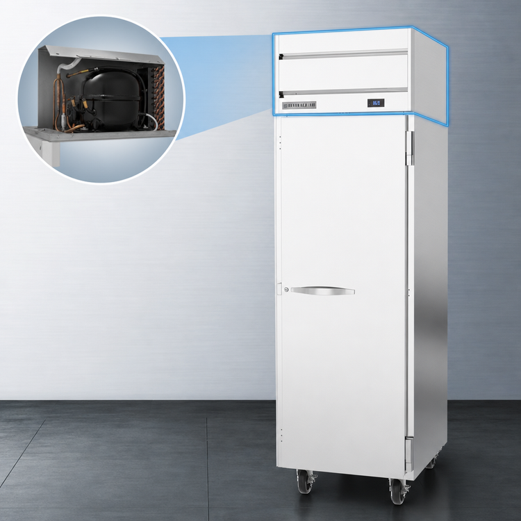 Product image #3 for Beverage-Air Horizon Series HRPS1HC-1S One-Section Top-Mount Reach-In Refrigerator, 21.17 Cu. Ft., Solid Right-Hand Door