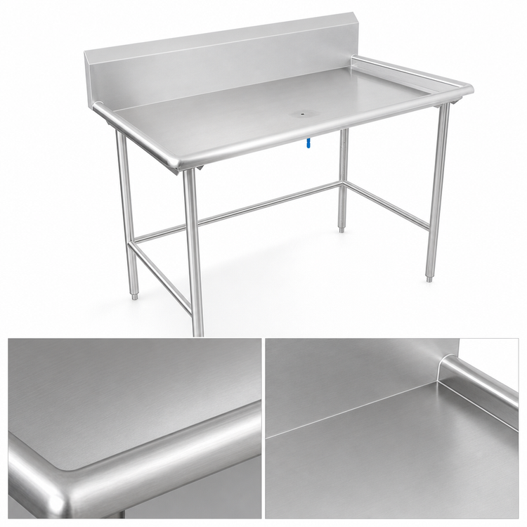 Product image #3 for John Boos 36-7/8-Inch 16-Gauge 300-Series Stainless Steel Dish Sorting Table with 10-Inch Backsplash