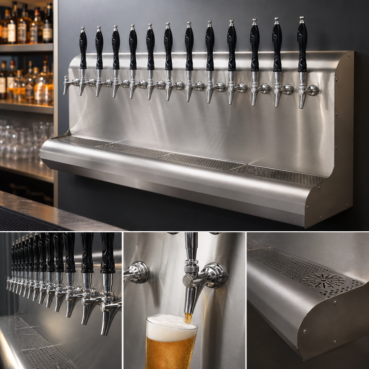 Product image #3 for Perlick 11-Faucet Modular Wall-Mount Air-Cooled Draft Beer Dispensing Tower
