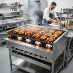 Thumbnail image #2 for Jade Range (Middleby) Titan JCBH-42 42-Inch Gas High-Production Chicken Broiler, 7 Burners, Stainless Steel, Open Stand
