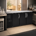 Thumbnail image #3 for Beverage Air BB72HC-F-PT-B Three-Section 72-Inch Pass-Thru Food-Rated Back Bar Refrigerator with Solid Doors