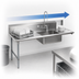 Thumbnail image #3 for BK Resources Heavy Duty Straight Soiled Dishtable, Left-to-Right, 72-Inch 304 Stainless Steel Top with 10-Inch Backsplash and Pre-Rinse Sink