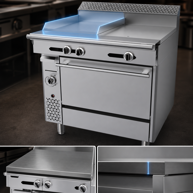 Product image #3 for Garland Cuisine 36-Inch Heavy-Duty Natural Gas Combination Range with Left Griddle, Right Hot Top, and Standard Oven