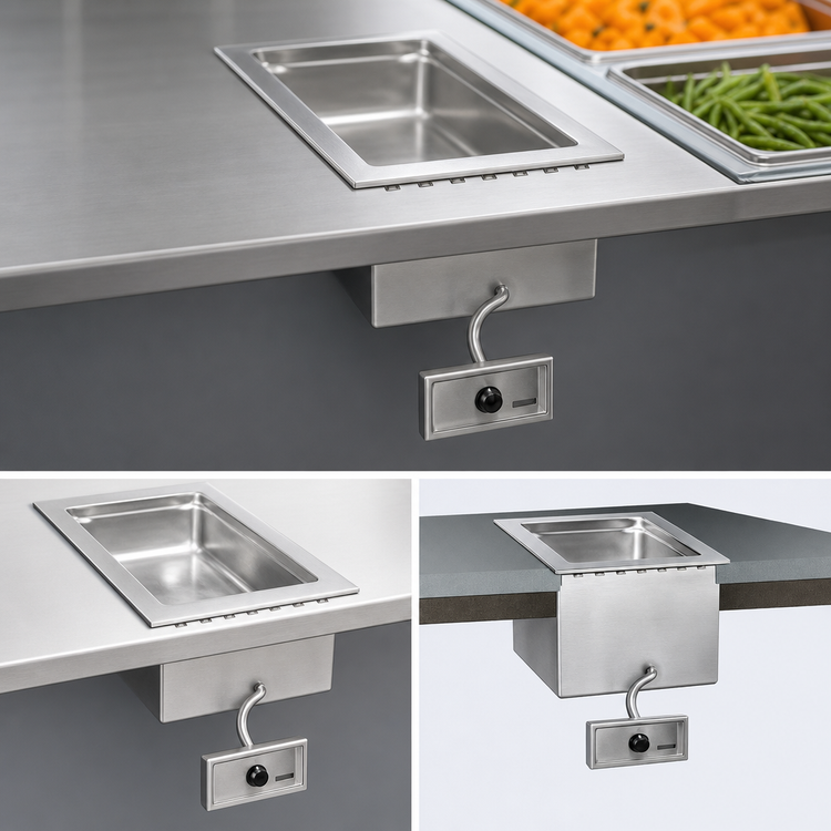 Product image #3 for Eagle Group SGDI-1-240T-D Single-Well Drop-In Electric Hot Food Well with Drain, 12 x 20 Pan, Wet or Dry
