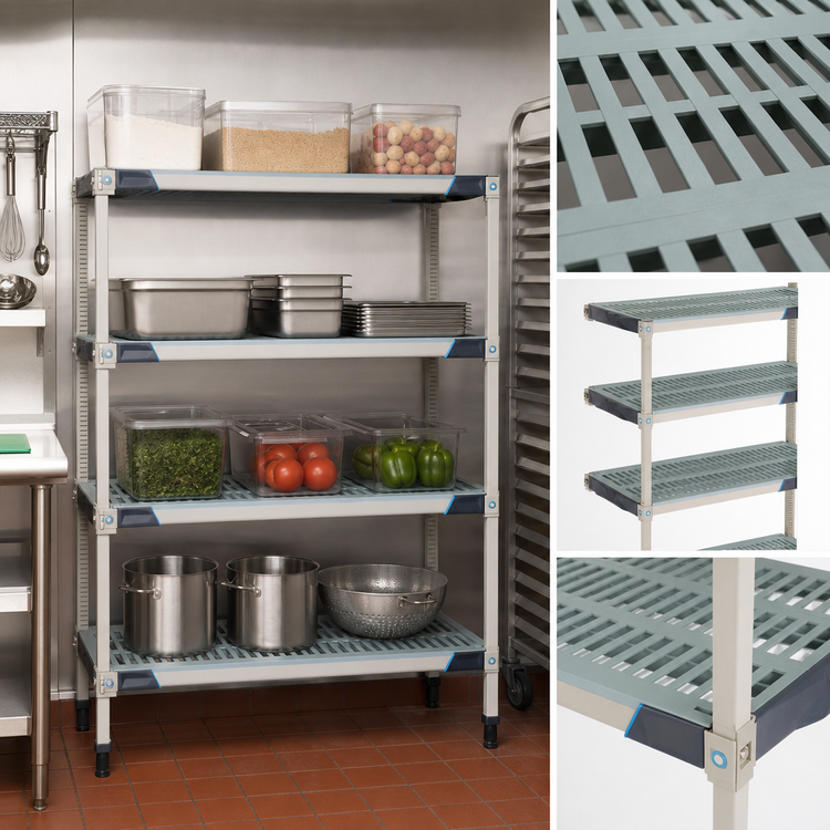 Product image #3 for MetroMax i 36"W x 18"D x 63"H 4-Shelf Add-On Polymer Shelving Unit