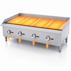 Thumbnail image #3 for Hurakan by Equip.me 48-Inch Gas Countertop Griddle, 4 Burners, Thermostatic Control