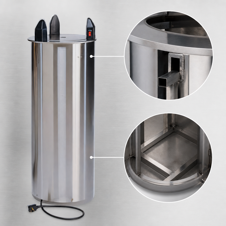 Product image #3 for Dinex Heated Drop-In Shielded Plate Dispenser for 10-1/8 Inch Round Plates