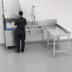 Thumbnail image #3 for Advance Tabco L-Shaped Island Soil Dishtable with Pre-Rinse Sink, Right-Hand, 95 Inch, 16 Gauge 304 Stainless Steel