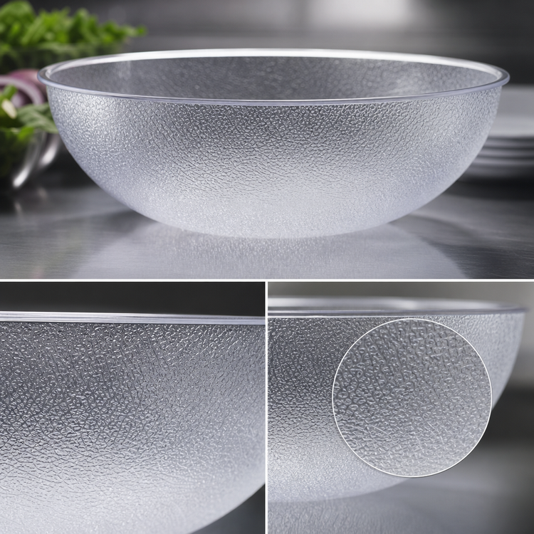Product image #4 for Carlisle 18 qt Clear Round Polycarbonate Pebbled Salad Bowl