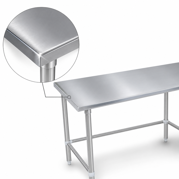 Product image #3 for John Boos Stallion 108-Inch x 24-Inch Stainless Steel Flat Top Work Table with Stallion Safety Edge