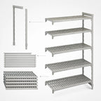Thumbnail image #4 for Cambro Camshelving® Premium CPA242464V5480 5-Shelf Vented Add-On Polymer Shelving Unit, 24"W x 24"D x 64"H, Speckled Gray