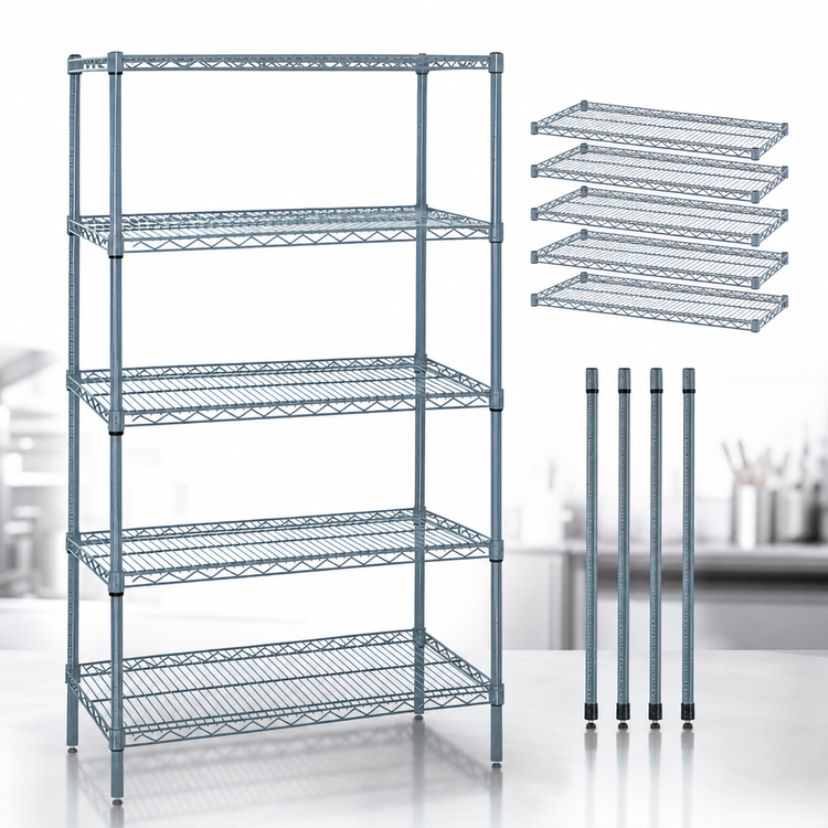Product image #3 for Quantum 30 x 21 x 63-Inch 5-Shelf Stationary Wire Shelving Starter Kit