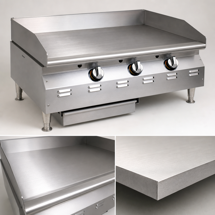 Product image #3 for RedHots Chef's Line CLAGGDT-48-NG 48" Natural Gas Countertop Commercial Griddle