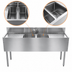 Thumbnail image #3 for CHOICE 48-Inch Two-Compartment Underbar Sink Unit with Dual Drainboards