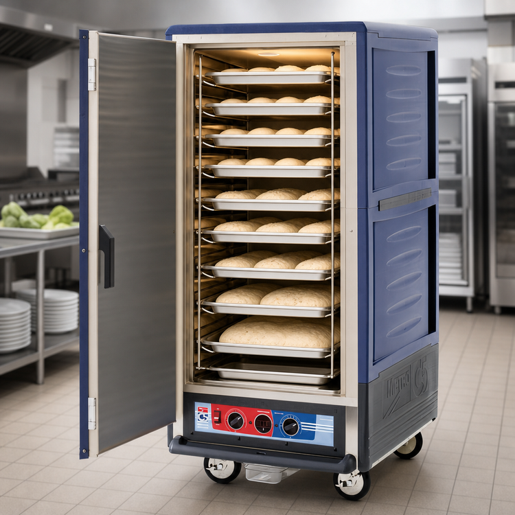 Product image #3 for Metro C5 3 Series Moisture Heated Holding & Proofing Cabinet, 3/4 Height, Blue Insulation Armour, Mobile, 27 Pan Capacity