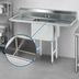 Thumbnail image #3 for Advance Tabco Single Compartment Fabricated Stainless Steel Sink with Left and Right Drainboards, 16 Gauge, 52-Inch Wide