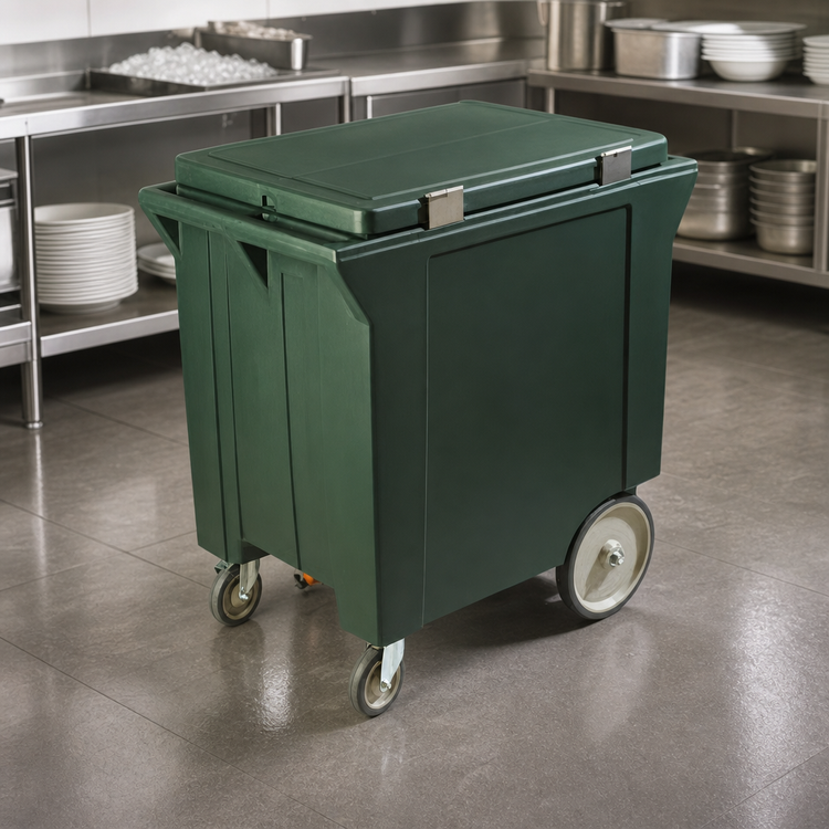 Product image #4 for Cateraide™ 200 lb Mobile Insulated Ice Caddy with Shelf, Drain Faucet, and 10-Inch Wheels