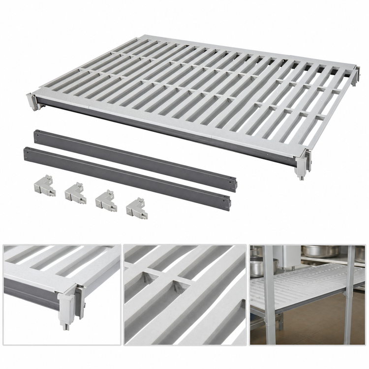 Product image #3 for Cambro Camshelving Elements XTRA 24 x 72 Vented Universal Shelf Kit, Speckled Gray