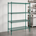 Thumbnail image #3 for Eagle Group Valu-Gard Quad-Adjust 4-Tier Stationary Starter Wire Shelving Unit, 72 x 24 x 74 Inches, Green Epoxy