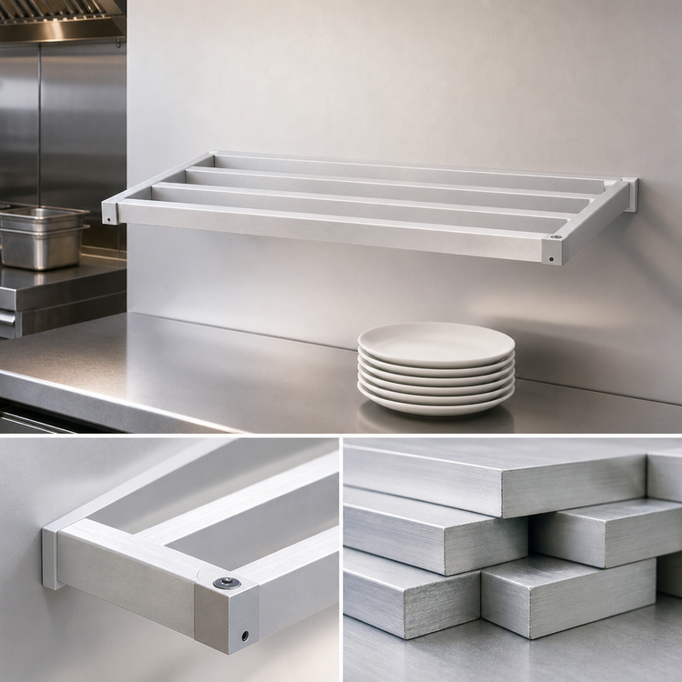 Product image #4 for New Age Adjust-A-Shelf H.D. Series Aluminum Wall-Mounted Shelf, 96 x 24 Inches, 2,000 lb Capacity