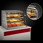 Thumbnail image #3 for Federal Industries Countertops CH4828 Countertop Curved-Glass Heated Food Merchandiser, 47-Inch, 2-Tier, Stainless Steel