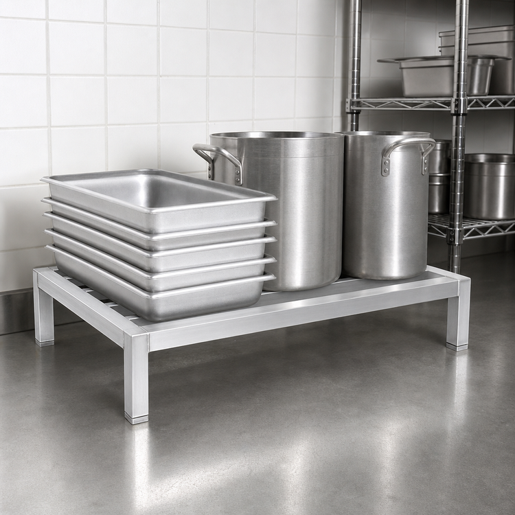 Product image #3 for New Age 48 Inch W x 24 Inch D x 8 Inch H All-Welded Aluminum Dunnage Rack, 2000 lb Capacity