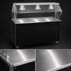 Thumbnail image #3 for Vollrath 2-Series Affordable Portable™ 38721A 46-Inch Mobile Utility Station with Stainless Steel Top, Breath Guard & Enclosed Base