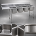 Thumbnail image #3 for Eagle Group 414 Series Coved Corner Four-Compartment Sink with Right-Hand 18-Inch Drainboard