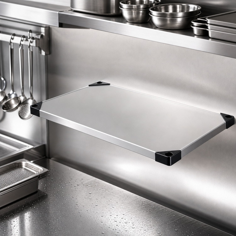 Product image #3 for Quantum 60" W x 21" D Solid Shelf with Marine Edge, 304 Stainless Steel