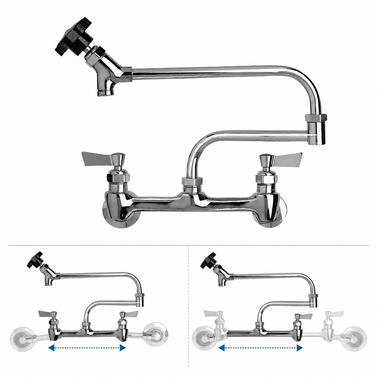 Product image #3 for Fisher Adjustable Wall-Mount Pot Filler Faucet with Double-Jointed Swing Spout