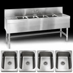 Thumbnail image #3 for Eagle Group Spec-Bar B5R-4-19 Four-Compartment Underbar Sink Unit, Right Drainboard, 304 Stainless Steel, 60"W x 19"D