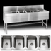 Thumbnail image #3 for Eagle Group Spec-Bar Four-Compartment Underbar Sink Unit with Right Drainboard, 60 Inches