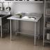 Thumbnail image #3 for Advance Tabco Special Value Series 30 Inch x 24 Inch Stainless Steel Work Table with 5 Inch Backsplash and Open Base