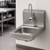 Thumbnail image #3 for Advance Tabco 7-PS-53 Wall Mounted Hand Sink with Electronic Faucet and Crumb Basket, 9 x 9 x 5 Bowl, 304 Stainless Steel