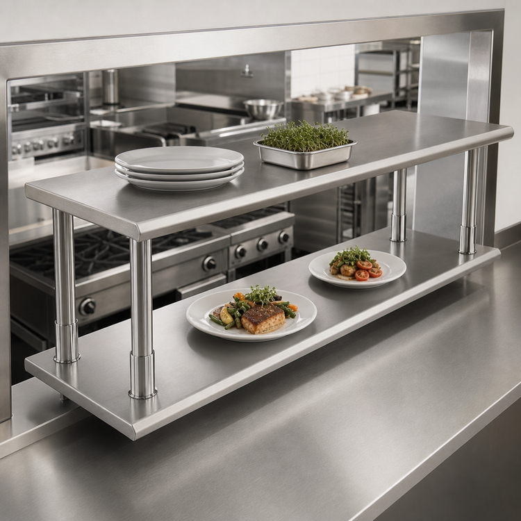 Product image #3 for Stainless Steel Pass-Thru Shelf with Overshelf