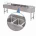 Thumbnail image #3 for Advance Tabco Underbar Basics 96-Inch Stainless Steel 3-Compartment Bar Sink and Ice Bin Combo, Left Ice Bin, with Splash-Mount Faucet