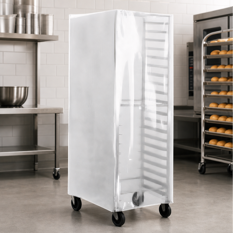 Product image #3 for Enclosed Heavy Duty Plastic Bun Pan Rack Cover with Clear Front